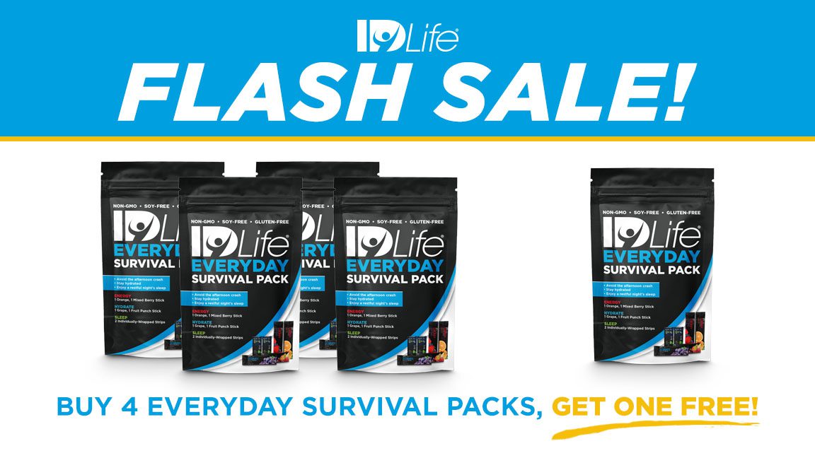 Flash Sale: Buy 4, Get 1 Everyday Survival Pack 02/2018